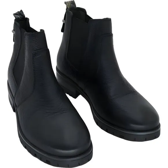 Barbour Nina Leather Chelsea Boots Black Women's - Size 6