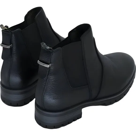 Barbour Nina Leather Chelsea Boots Black Women's - Size 6