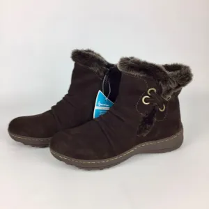 BareTraps Adalyn Brown Suede Faux Fur Lined Snow Boot 11