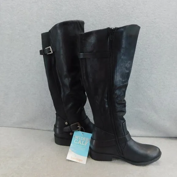 BareTraps Black Yanessa Women Tall Slouch Riding Boots Womens Size 6 Wider Calf
