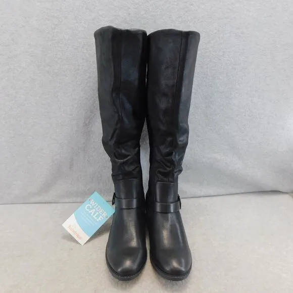 BareTraps Black Yanessa Women Tall Slouch Riding Boots Womens Size 6 Wider Calf