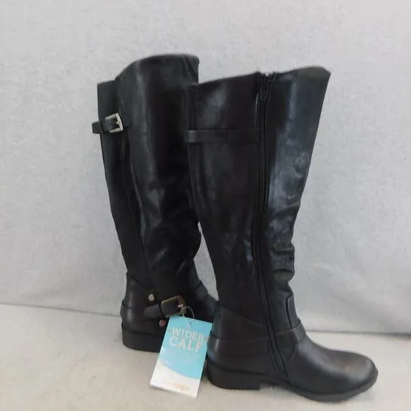 BareTraps Black Yanessa Women Tall Slouch Riding Boots Womens Size 6 Wider Calf