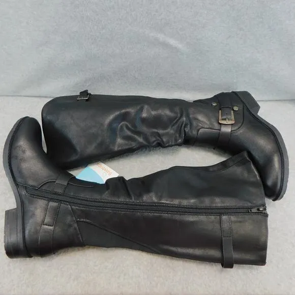 BareTraps Black Yanessa Women Tall Slouch Riding Boots Womens Size 6 Wider Calf