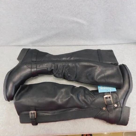 BareTraps Black Yanessa Women Tall Slouch Riding Boots Womens Size 6 Wider Calf