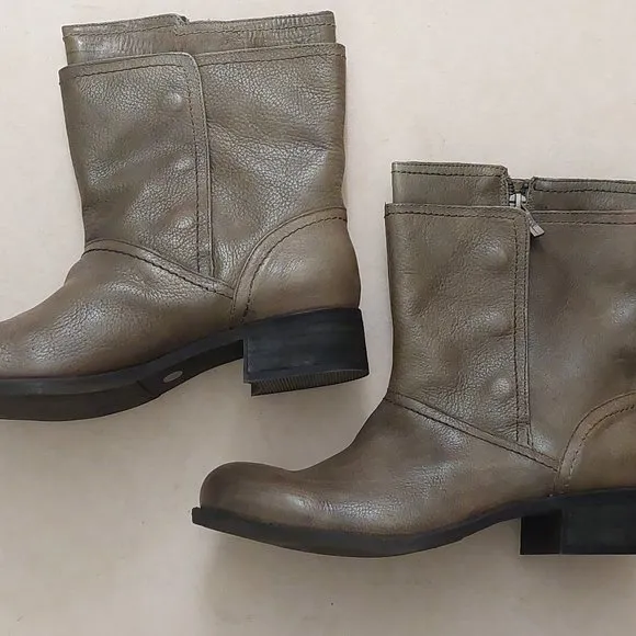 BCBGeneration Everest Olive Brown Leather Boots Retail $145