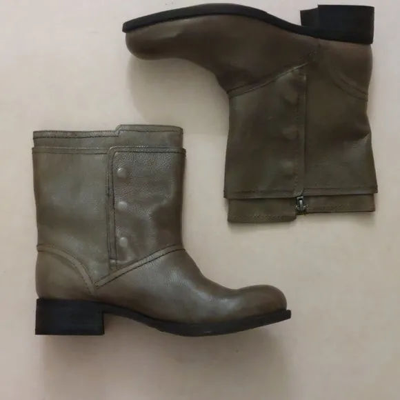 BCBGeneration Everest Olive Brown Leather Boots Retail $145