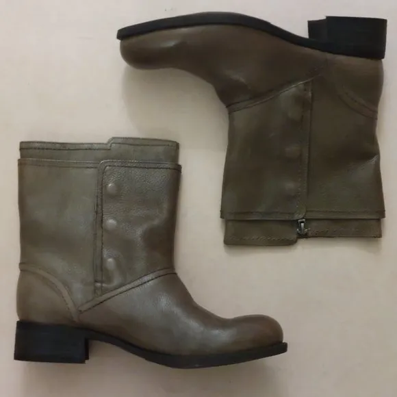 BCBGeneration Everest Olive Brown Leather Boots Retail $145