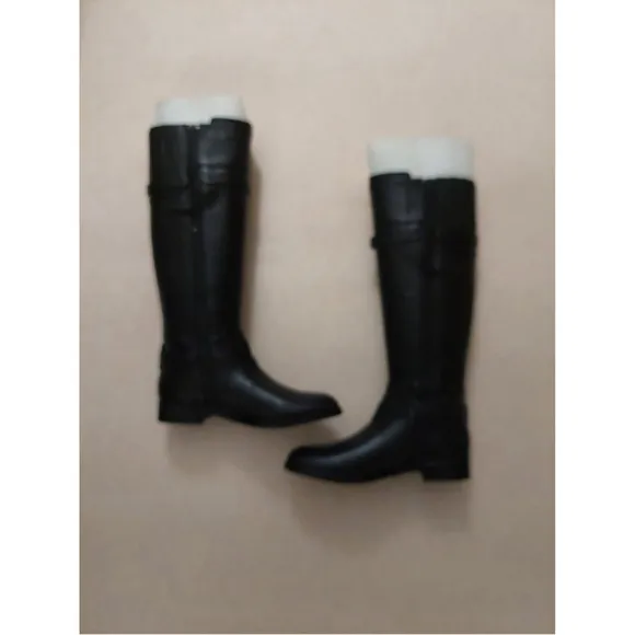 BCBGMAXAZARIA Black Calf Leather Riding Boots Retail $398 Size 6