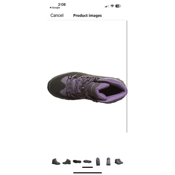 BEARPAW Boot Tallac Womens 9 Charcoal Purple Waterproof Lace Up Ankle Bootie New