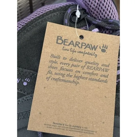 BEARPAW Boot Tallac Womens 9 Charcoal Purple Waterproof Lace Up Ankle Bootie New