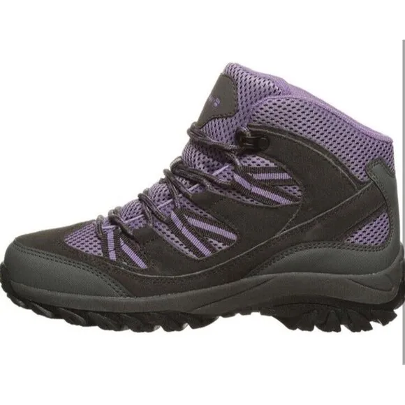 BEARPAW Boot Tallac Womens 9 Charcoal Purple Waterproof Lace Up Ankle Bootie New