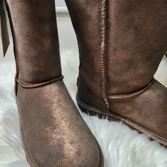 Bearpaw Emma Womens Suede Winter  Boots size8 new