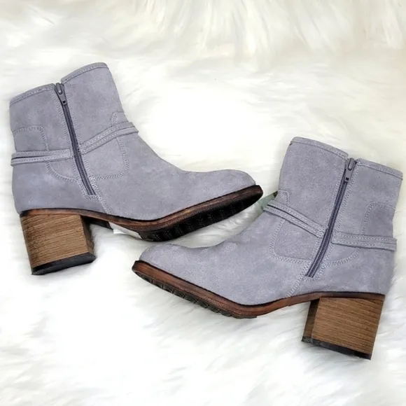 BEARPAW Mica Winter Ankle Boot Booties Gray Fog