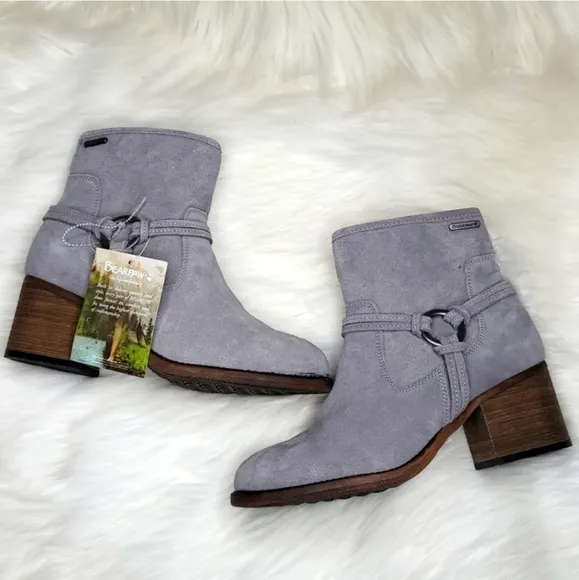 BEARPAW Mica Winter Ankle Boot Booties Gray Fog