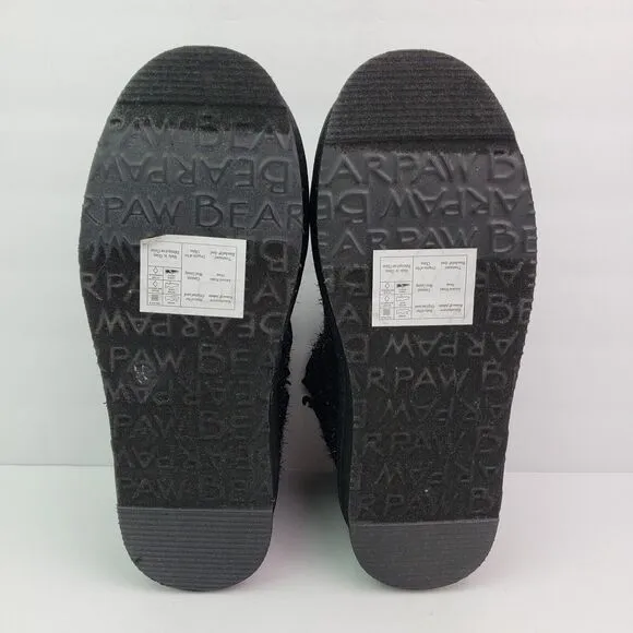 BearPaw Shalini Youth Girls Size 13 Black Sparkle Wool Blend Winter Low Boots
