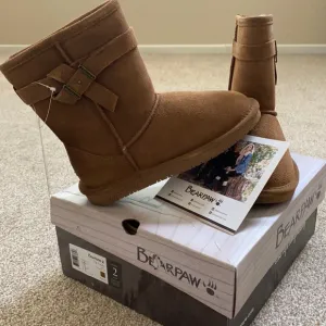 BEARPAW Val Tan Boots for Girls Size 2 NEW