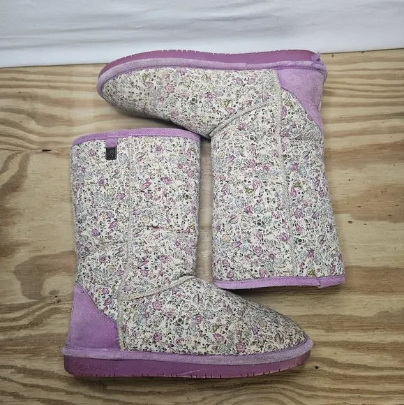 BearPaw Women's Ivy Boot Petunia Purple Wool Lined Sheepskin Footbed Size 9