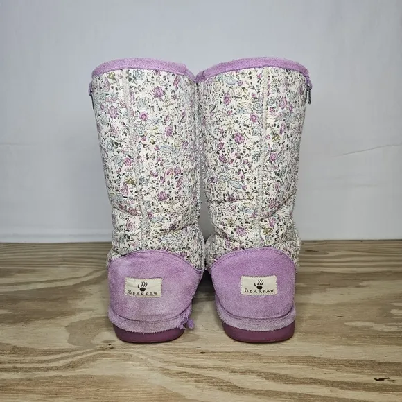 BearPaw Women's Ivy Boot Petunia Purple Wool Lined Sheepskin Footbed Size 9