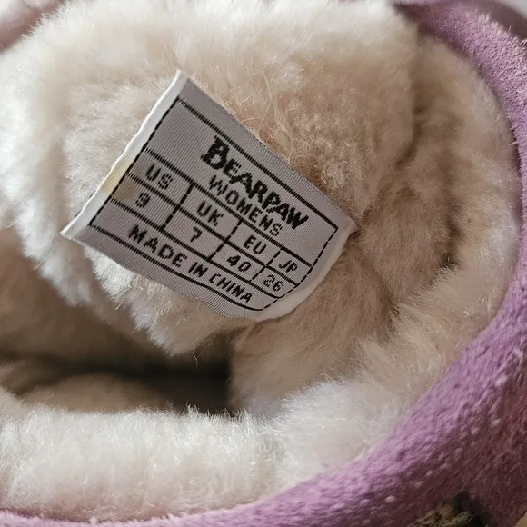 BearPaw Women's Ivy Boot Petunia Purple Wool Lined Sheepskin Footbed Size 9