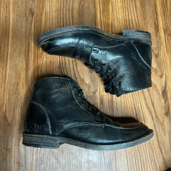 BED STU Curtis II Moc Toe Boot Weathered Graphite Dip Dyed Black - Size 8 Men