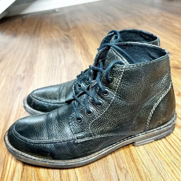 BED STU Curtis II Moc Toe Boot Weathered Graphite Dip Dyed Black - Size 8 Men