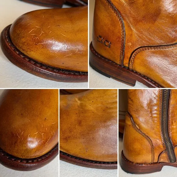 BED STU Tess Distressed Rustic Leather Boots Size 8