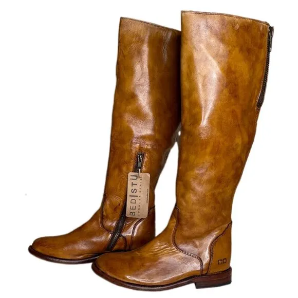 BED STU Tess Distressed Rustic Leather Boots Size 8
