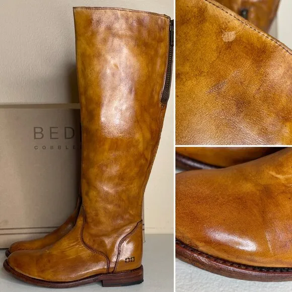 BED STU Tess Distressed Rustic Leather Boots Size 8