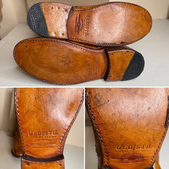 BED STU Tess Distressed Rustic Leather Boots Size 8