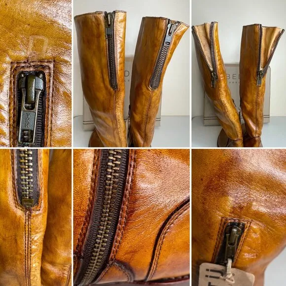 BED STU Tess Distressed Rustic Leather Boots Size 8