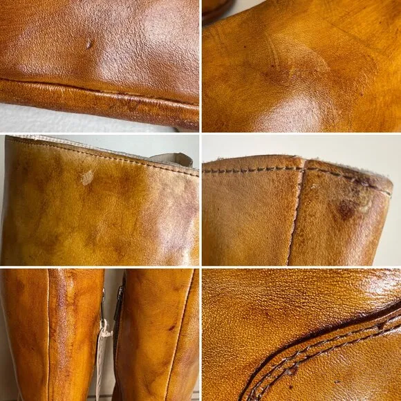 BED STU Tess Distressed Rustic Leather Boots Size 8