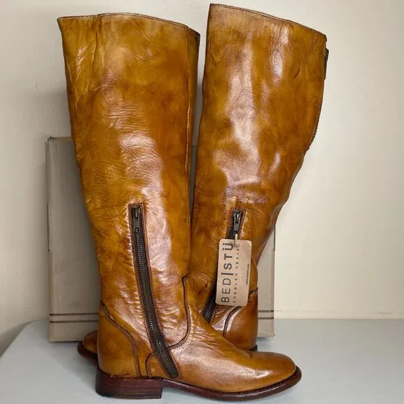 BED STU Tess Distressed Rustic Leather Boots Size 8