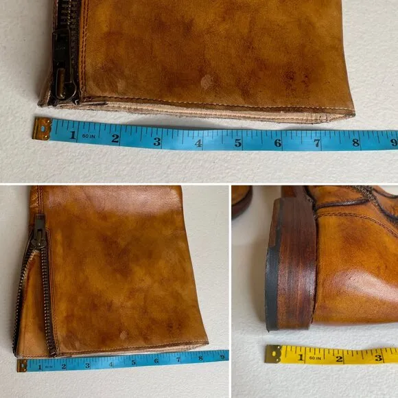BED STU Tess Distressed Rustic Leather Boots Size 8