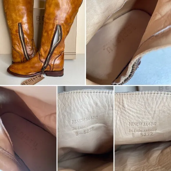BED STU Tess Distressed Rustic Leather Boots Size 8