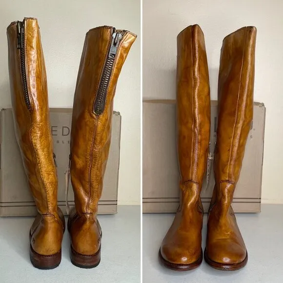 BED STU Tess Distressed Rustic Leather Boots Size 8