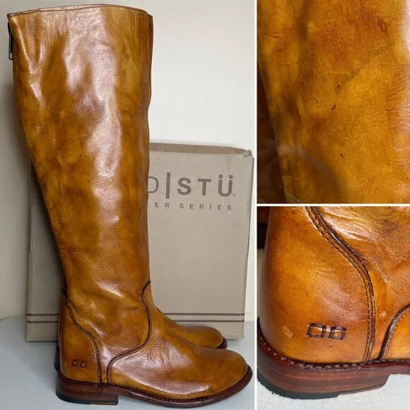 BED STU Tess Distressed Rustic Leather Boots Size 8
