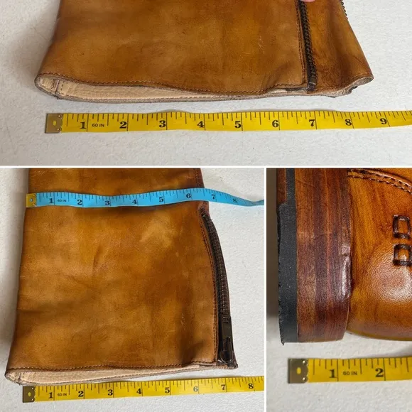 BED STU Tess Distressed Tan Riding Boots Size 8