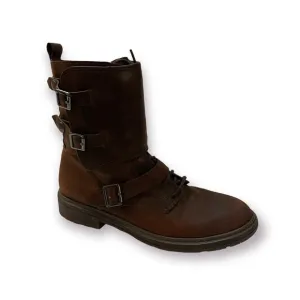 Belle By Sigerson Morrison Brown Leather Snap Buckle Boots