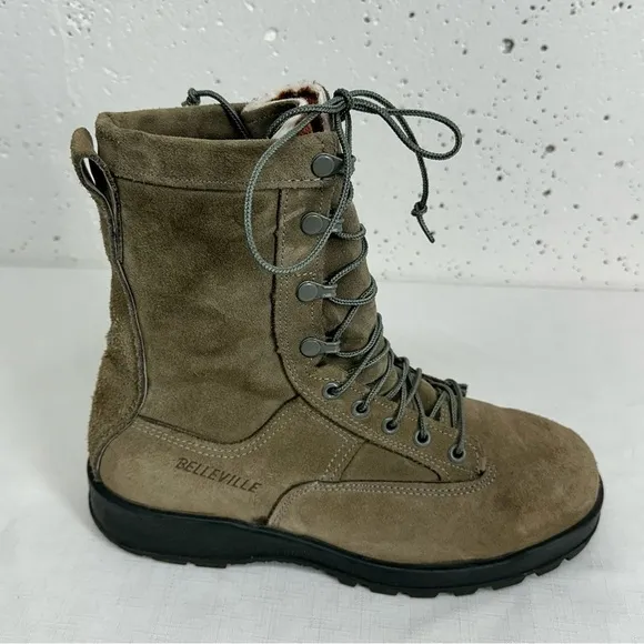 Belleville size 7 Sage Suede Gore Tex Insulated Waterproof Steal Toe Boots