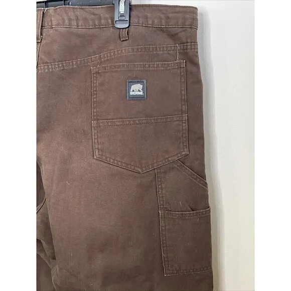 Berne Brown Insulated Carpenter Pants 38x32 Very Nice