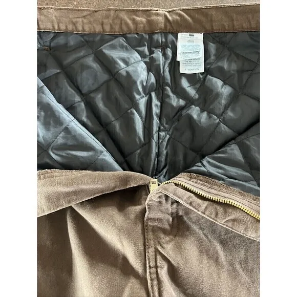 Berne Brown Insulated Carpenter Pants 38x32 Very Nice