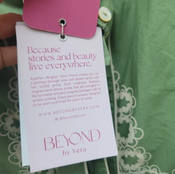 BEYOND BY VERA Nella Indian Cotton Dress 1472 in Medina Sage