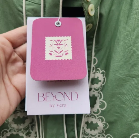 BEYOND BY VERA Nella Indian Cotton Dress 1472 in Medina Sage