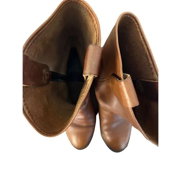 Biltrite Mens Size 7.5 Women’s 9 Brown Leather Mid Calf Western RT Cowboy Boots