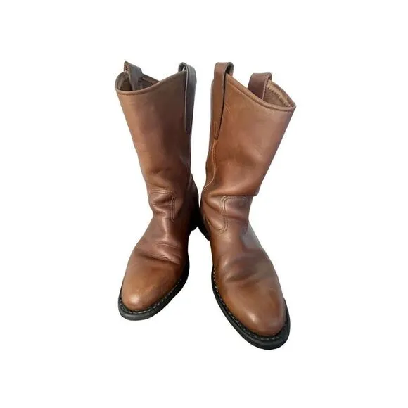 Biltrite Mens Size 7.5 Women’s 9 Brown Leather Mid Calf Western RT Cowboy Boots
