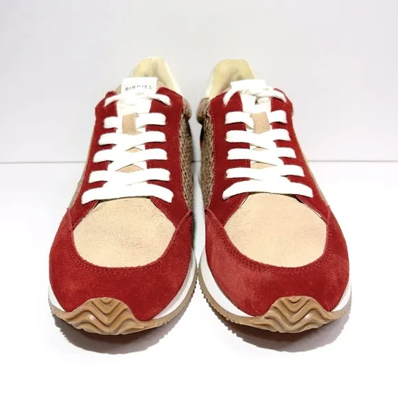 Birdies Women's Roadrunner Lace-up Sneakers Primary Plaid Red Brown Ivory Size 9