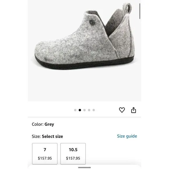 Birkenstock Andermatt 1017516 Fall Winter 2023 light Gray, Felt Low Boots, Narro