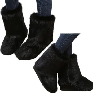 💎Black Faux Fur Winter Boots💎
