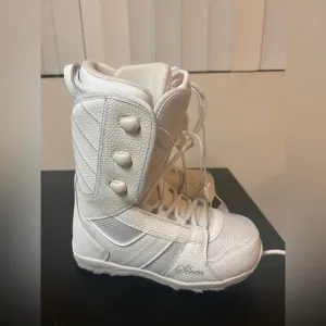 *BLEM* Siren Lux Lace Snowboard Boots Size 6 White Winter Sports NWOB
