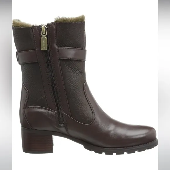 Blondo Dark Brown Leather Winter Boots Size 8 Like New